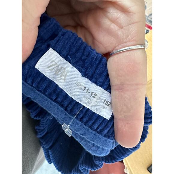 Zara Kids skirt blue corduroy 11-12 midi length funky bright school comfort soft - Picture 4 of 4